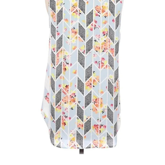 CAbi Color Block Blue Sleeveless Blouse Ribbon S - Picture 3 of 6